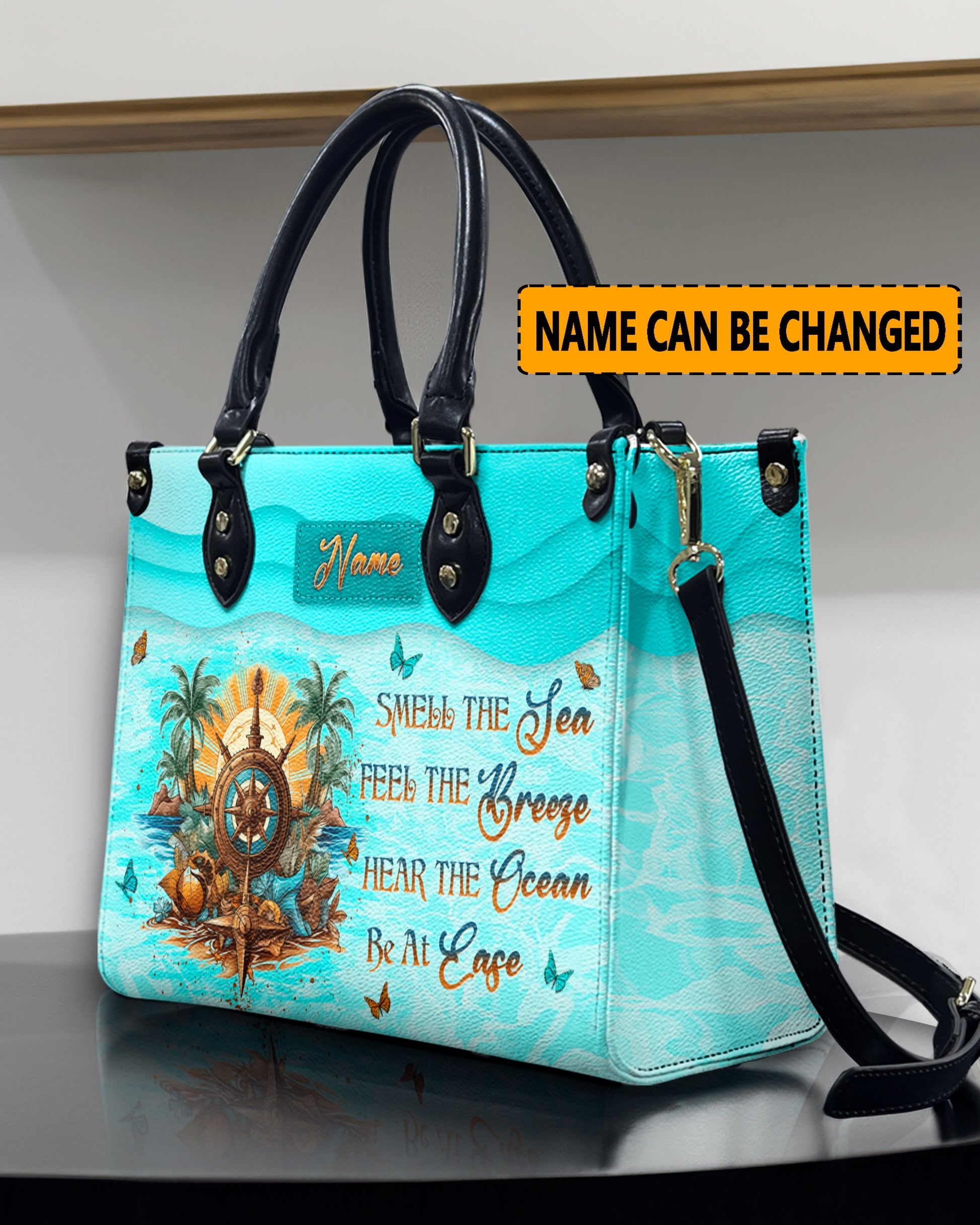 Bigcrowns SMELL THE SEA FEEL THE BREEZE LEATHER HANDBAG N1706242