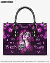 YES I'M A B BUT NOT YOURS LEATHER HANDBAG - YHKD2703242