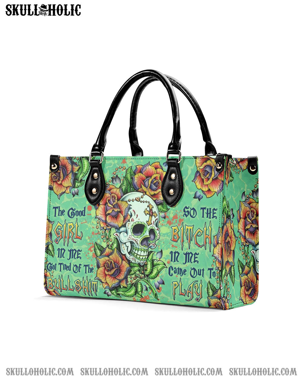 THE GOOD GIRL IN ME GOT TIRED LEATHER HANDBAG - YHLN3007244