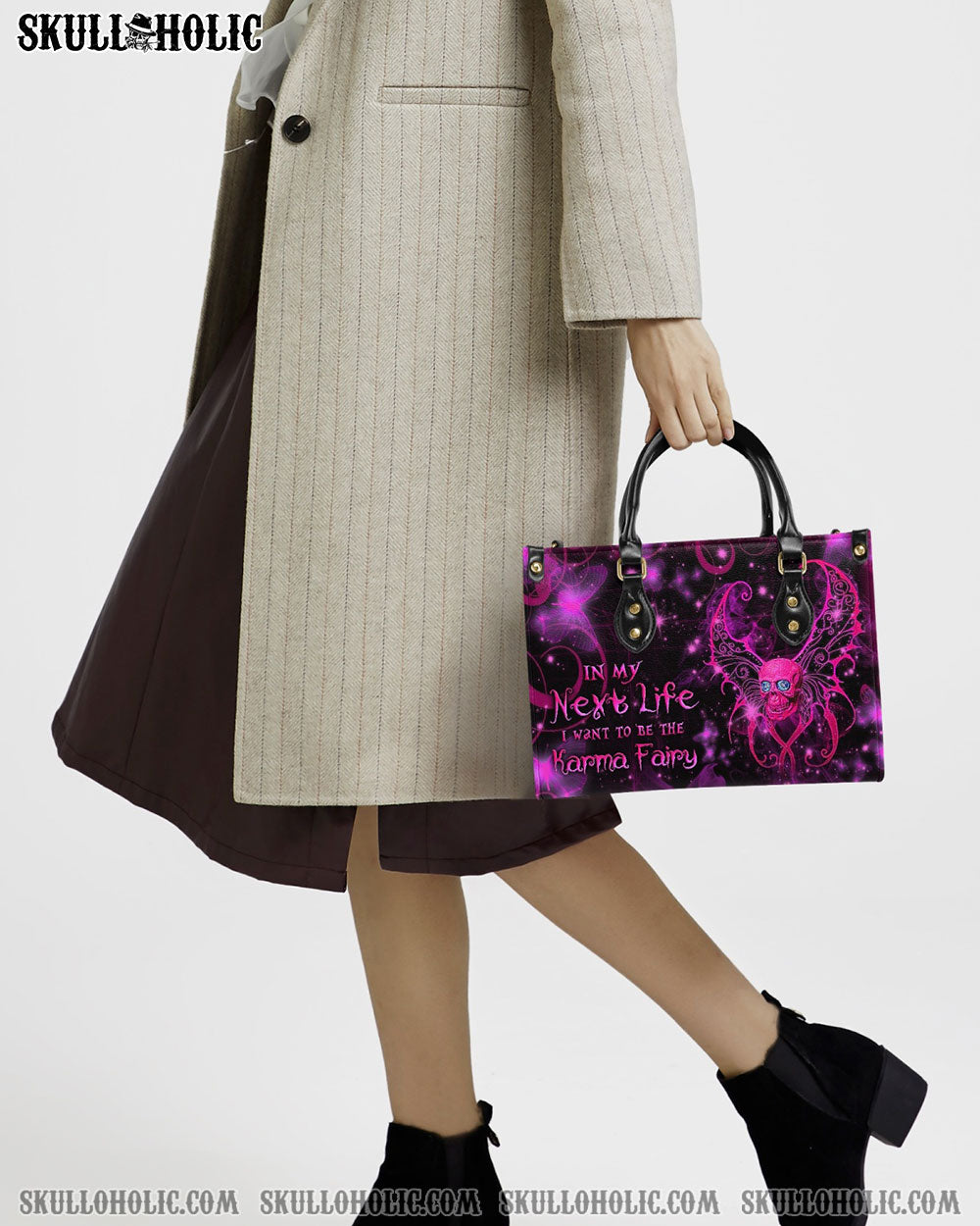 KARMA FAIRY SKULL LEATHER HANDBAG - YHLN2503242