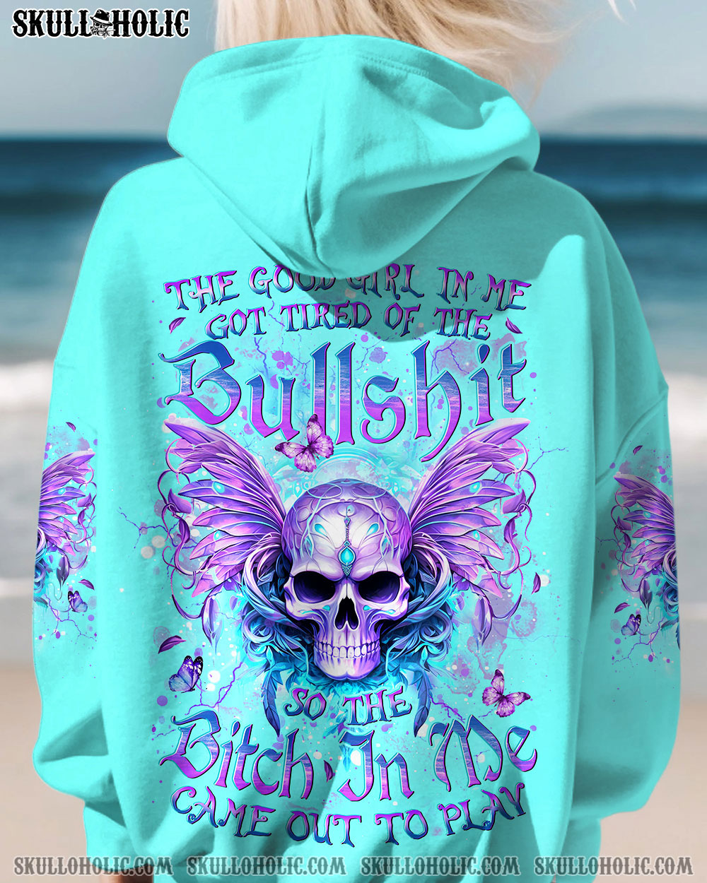 THE GOOD GIRL IN ME SKULL WINGS ALL OVER PRINT - YHDU2311231