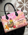 Bigcrowns HAPPINESS IS WALKING ON THE BEACH LEATHER HANDBAG N2108244