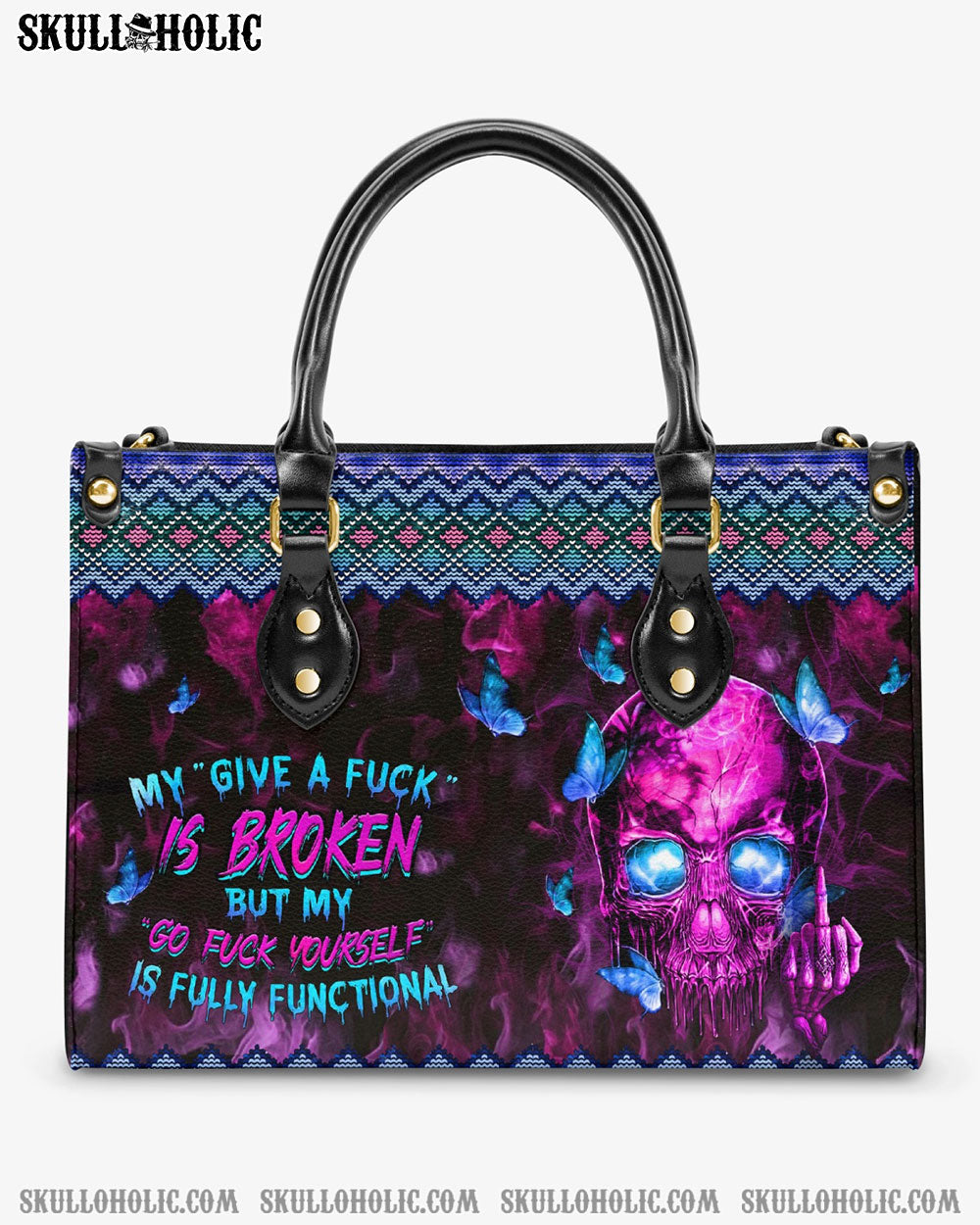 MY GIVE A F IS BROKEN LEATHER HANDBAG - YHHN2603243