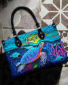 Bigcrowns BLUE TURTLE BEACH LEATHER HANDBAG T0303253
