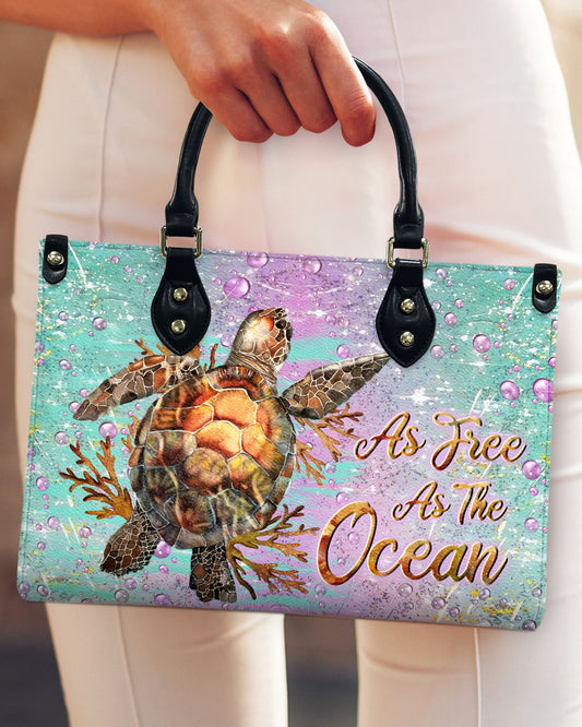 As Free As The Ocean Leather Handbag