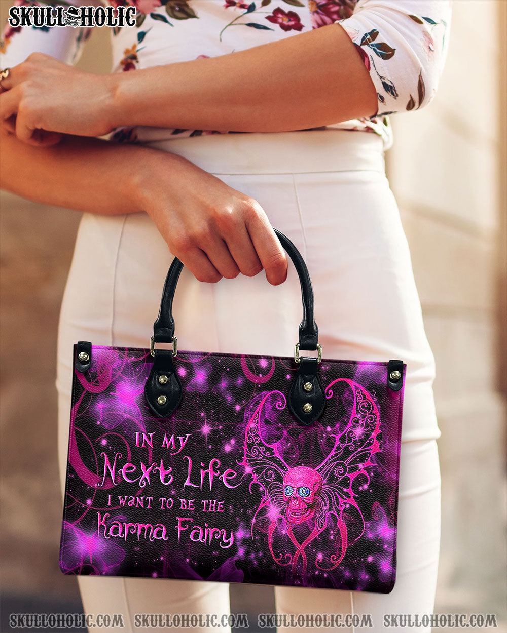 KARMA FAIRY SKULL LEATHER HANDBAG - YHLN2503242