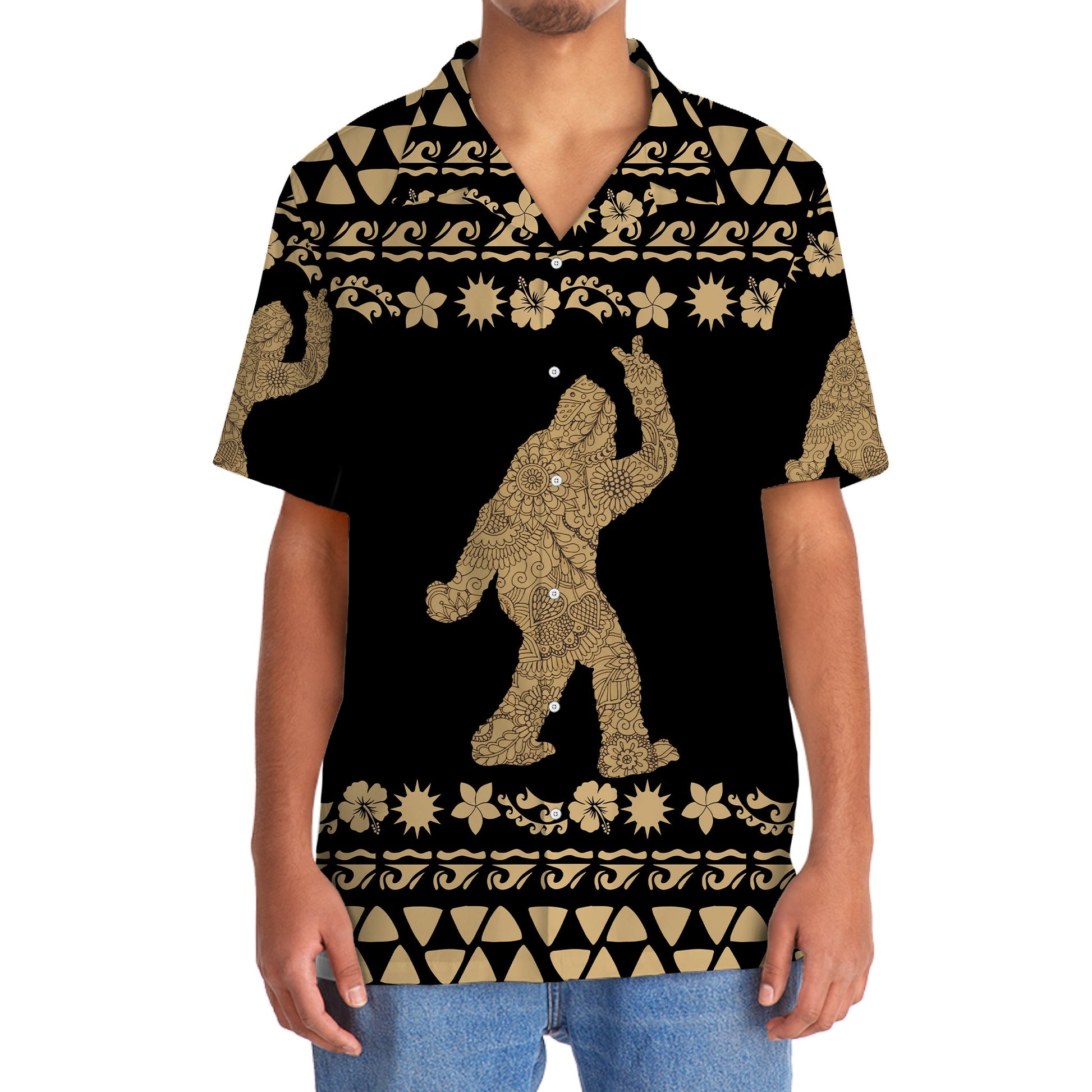 Floral Bigfoot Hawaiian Shirt