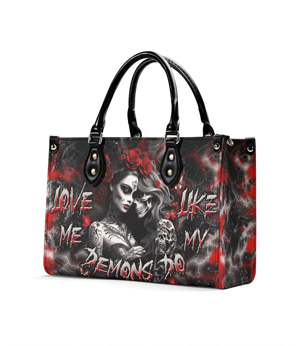 LOVE ME LIKE MY DEMONS DO LEATHER HANDBAG - YHDU0409244