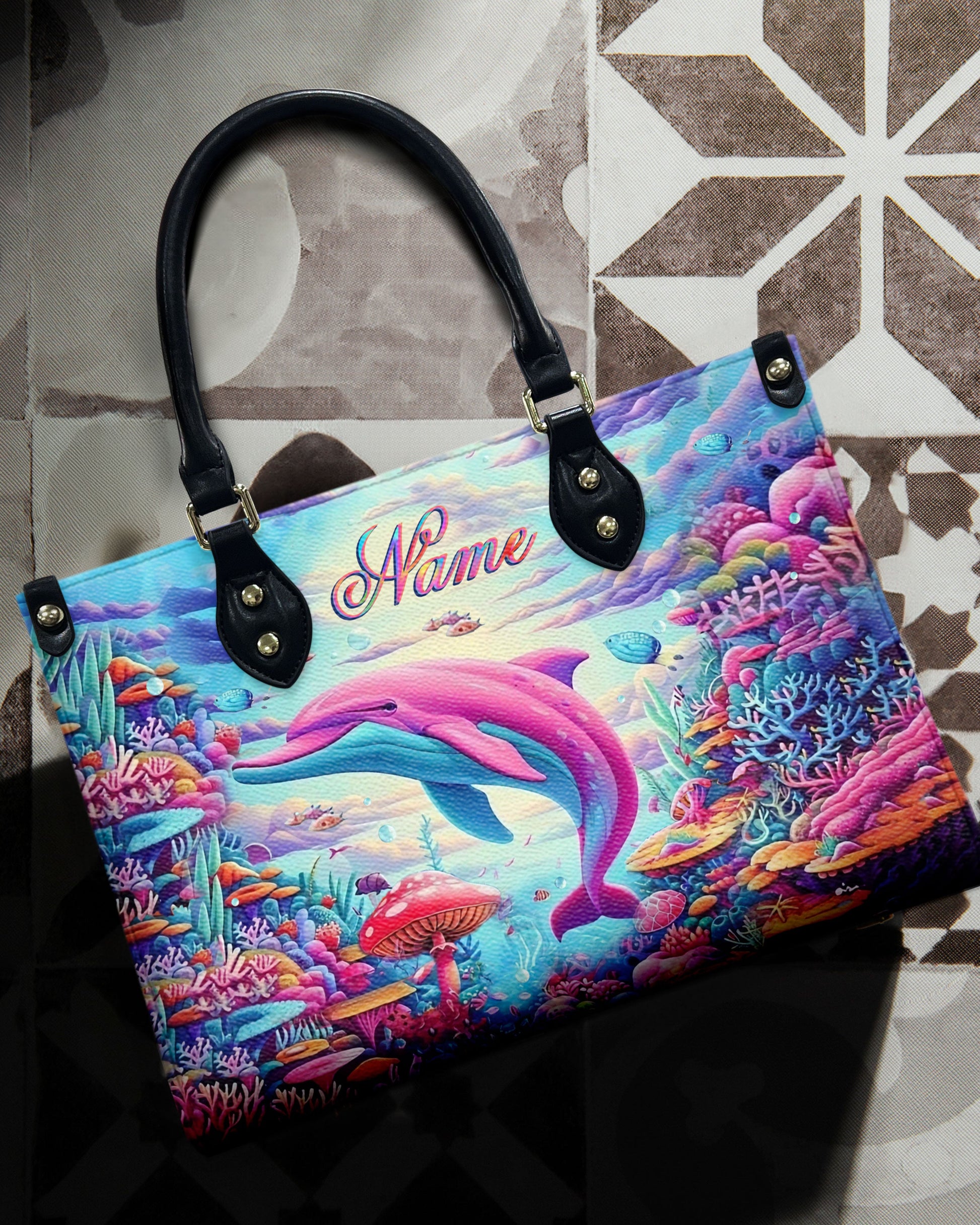 Bigcrowns PINK DOLPHIN LEATHER HANDBAG T0409244