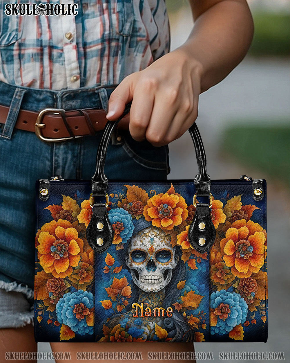 SUGAR SKULL LEATHER HANDBAG - TLTW2503244