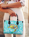 Stained Glass Turtle Leather Handbag