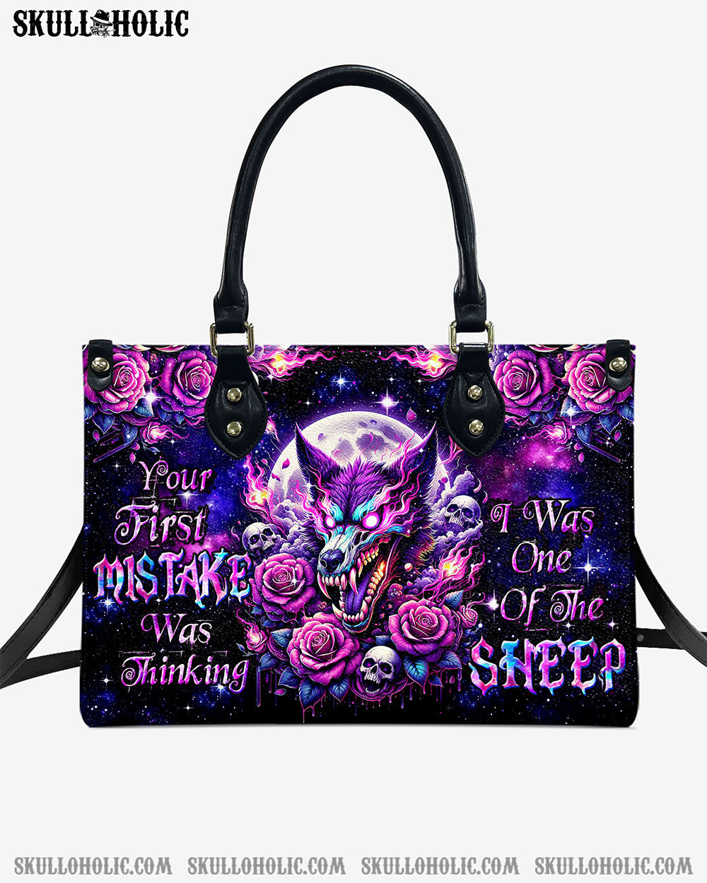 YOUR FIRST MISTAKE SKULL WOLF LEATHER HANDBAG - TLTW1706241