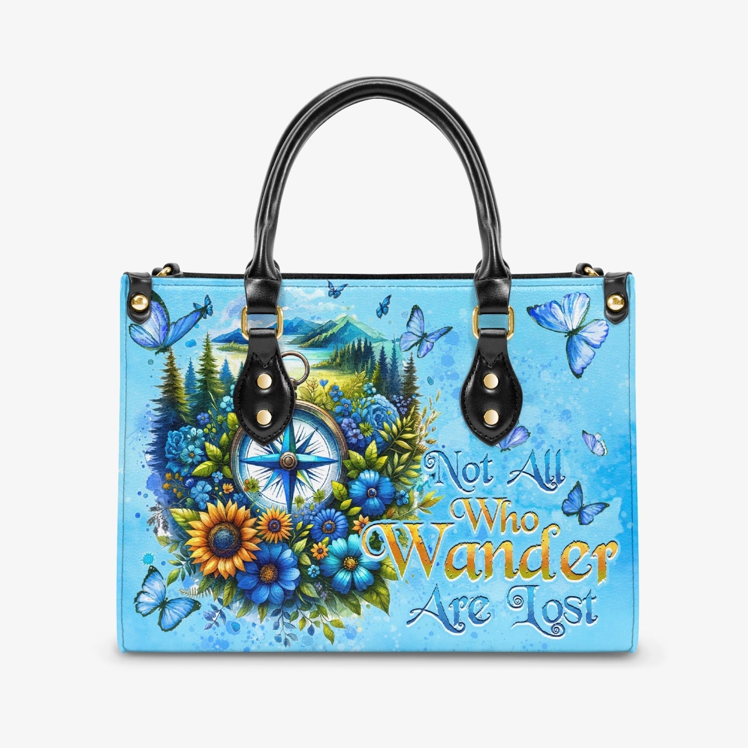 Bigcrowns NOT ALL WHO WANDER ARE LOST LEATHER HANDBAG TYTD2603241