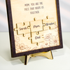 Mom Puzzle Sign With Holder, Mother's Day Gift From Kids, Personalized Unique Engraved Wood Sign
