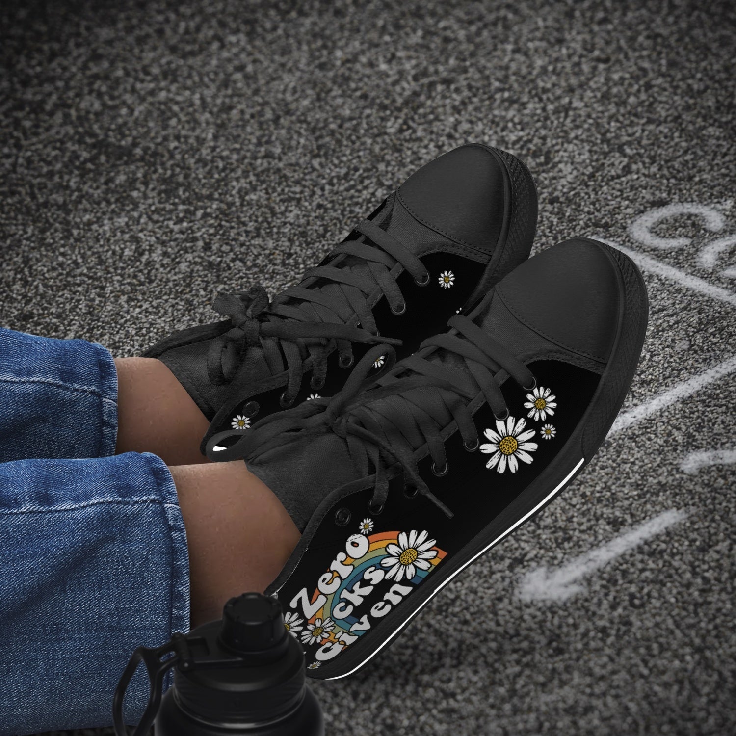 ZERO F GIVEN DAISY RAINBOW HIGH TOP CANVAS SHOES - TY0410221