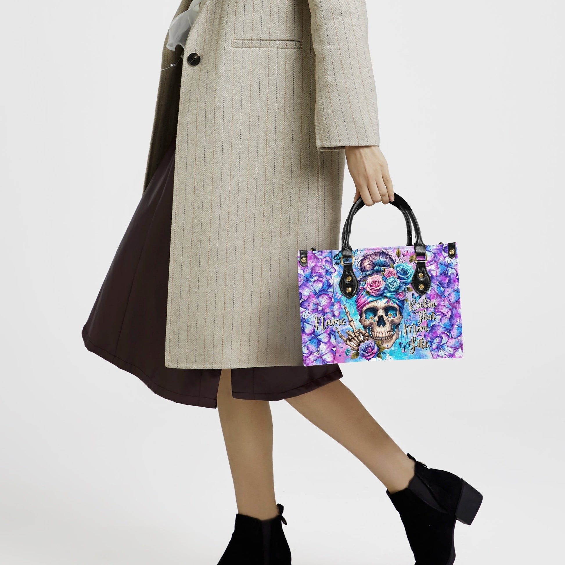 ROCKING THAT MOM LIFE MESSY BUN LEATHER HANDBAG - TYTM0204243