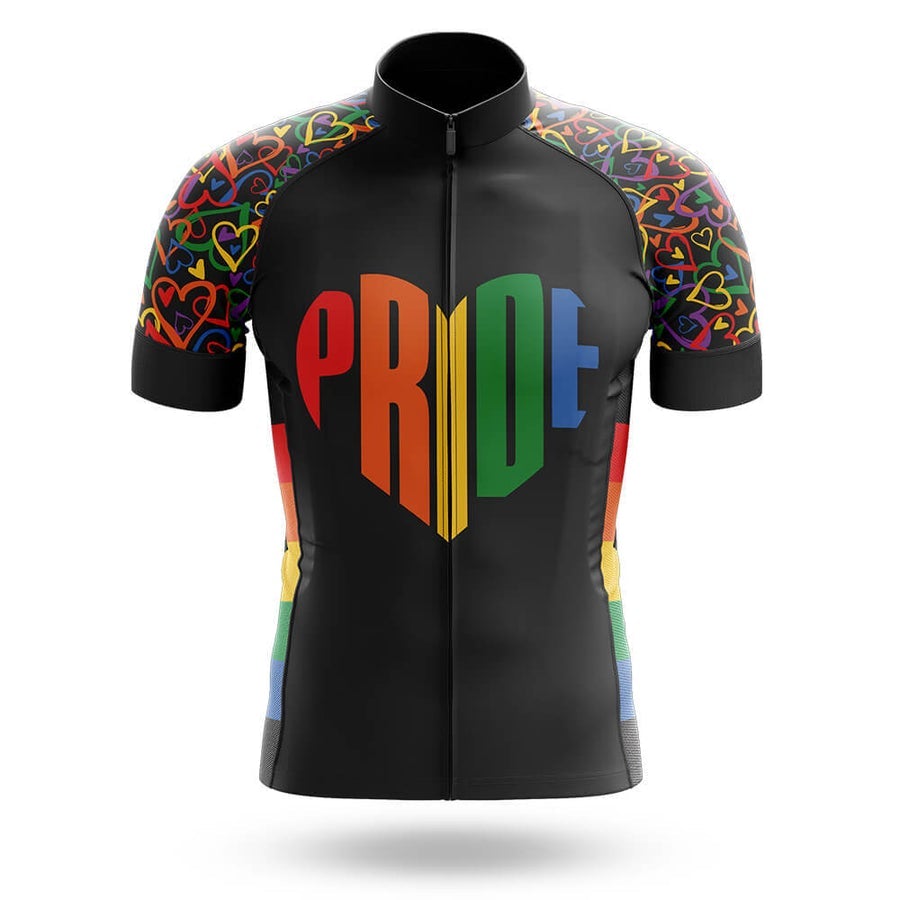 Pride Heart Men's Cycling Jersey Set, Road Bike Cycling Kit for Men, Biking Outfit, Bicycle Suit, Team Racing Uniform