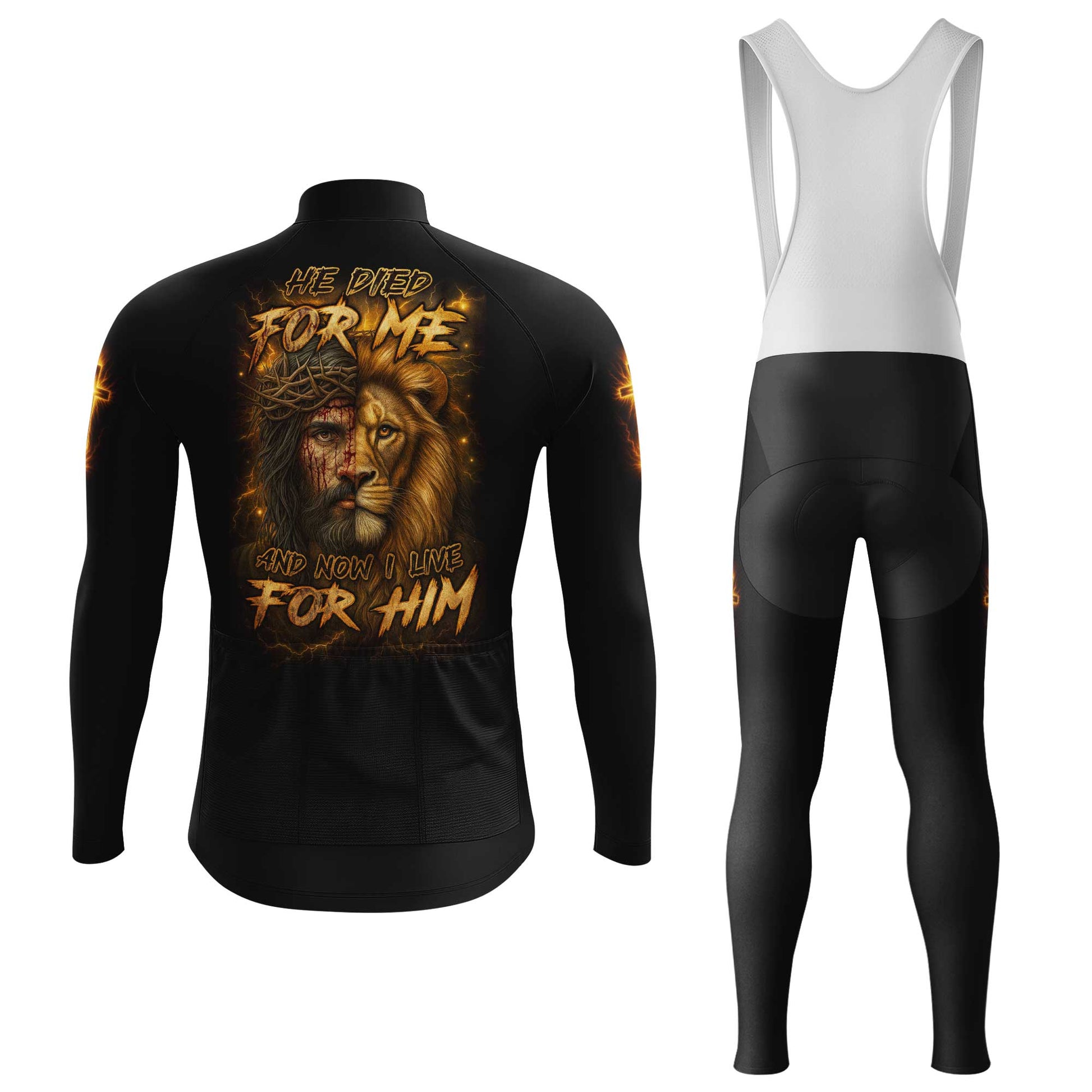 Jesus Lion Men's Cycling Jersey Set, Road Bike Cycling Kit for Men, Biking Outfit, Bicycle Suit, Team Racing Uniform