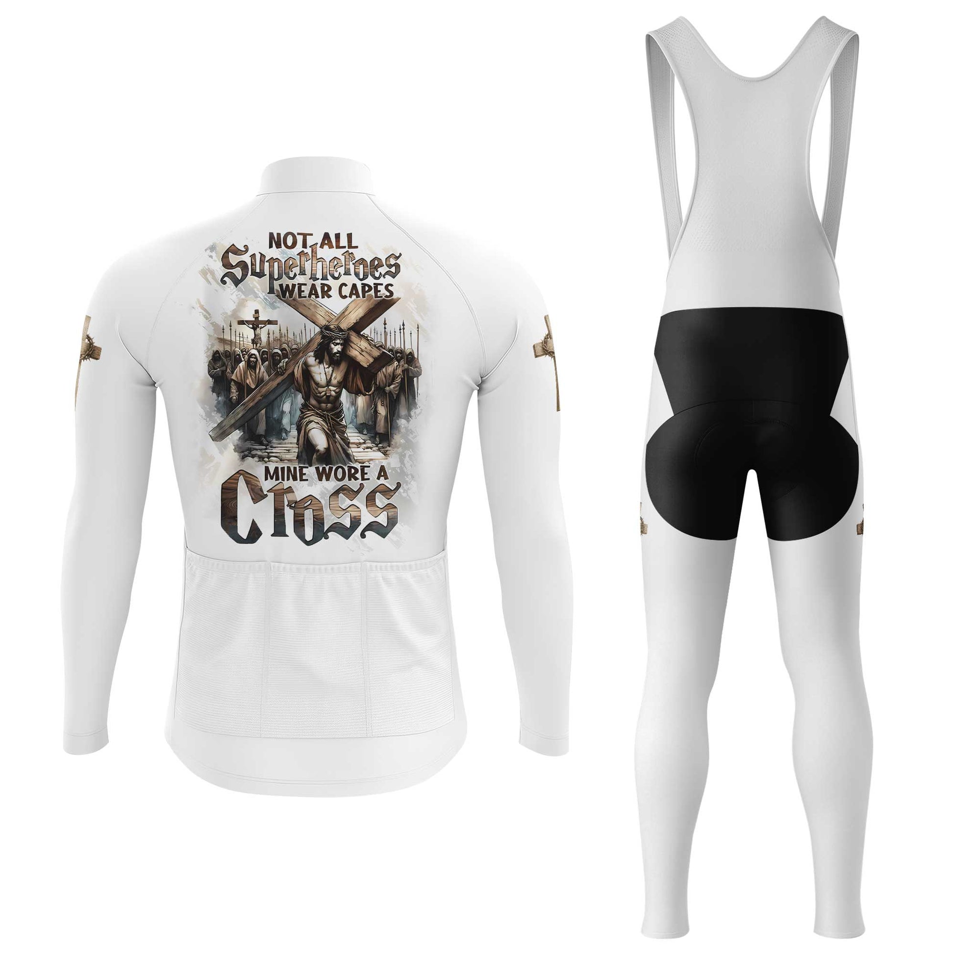 Jesus Cross Men's Cycling Jersey Set, Road Bike Cycling Kit for Men, Biking Outfit, Bicycle Suit, Team Racing Uniform