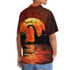 Halloween Bigfoot Riding on Lochness Monster and Alien Hawaiian Shirt