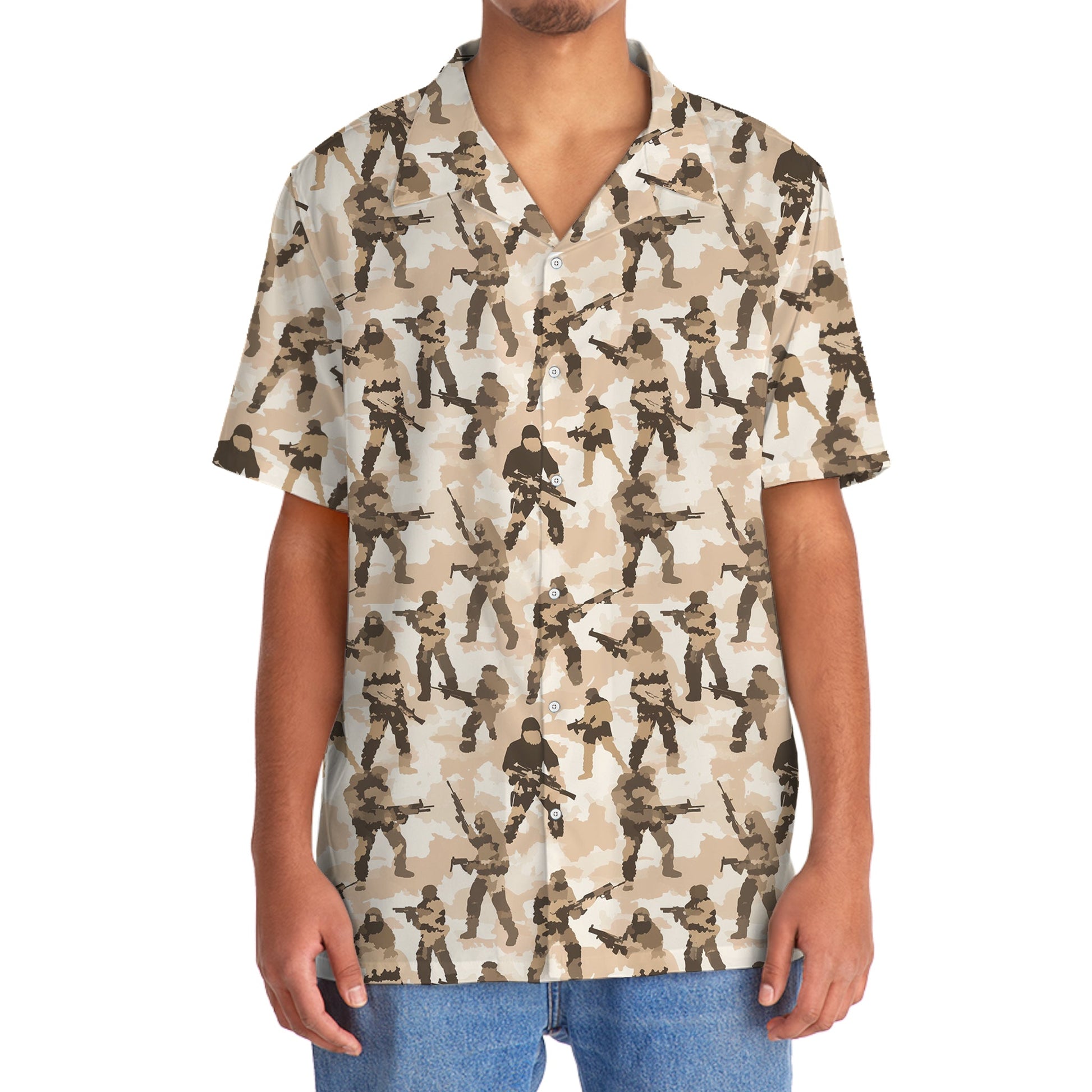 Bigfoot Tactical Camouflage Pattern Hawaiian Shirt