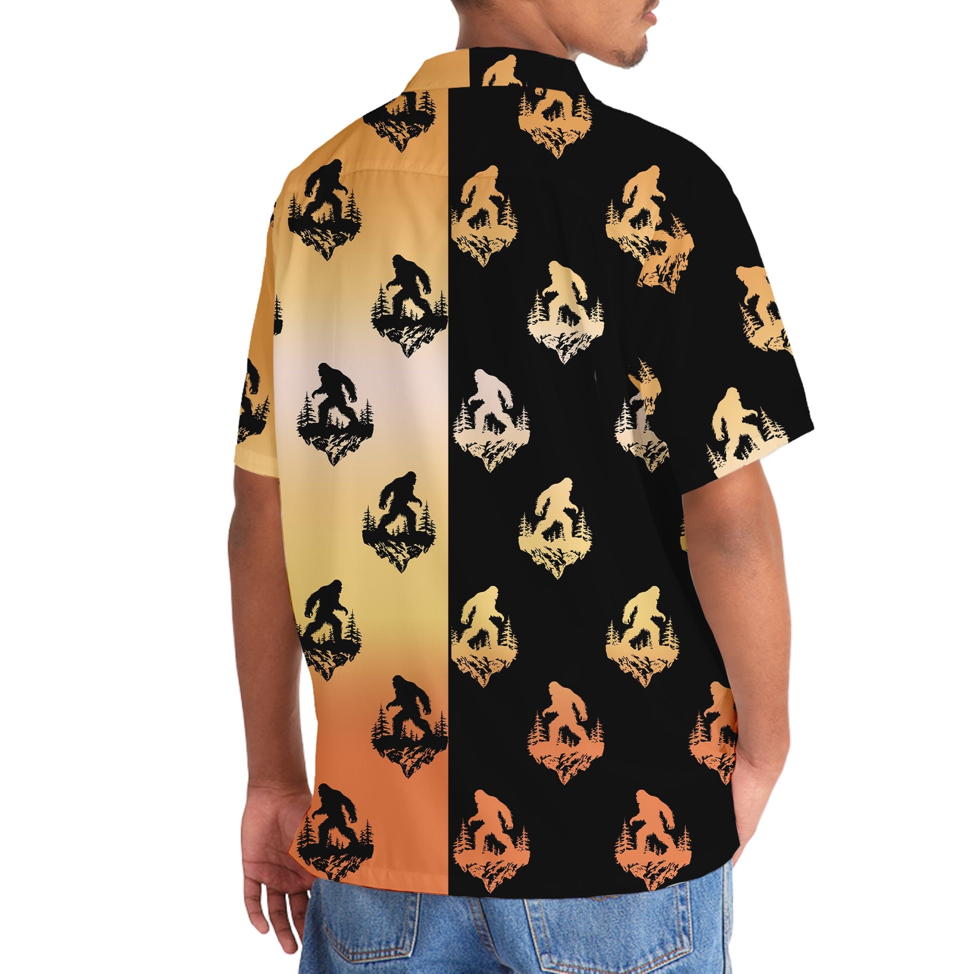 Halloween Bigfoot Silhouette Hawaiian Shirt