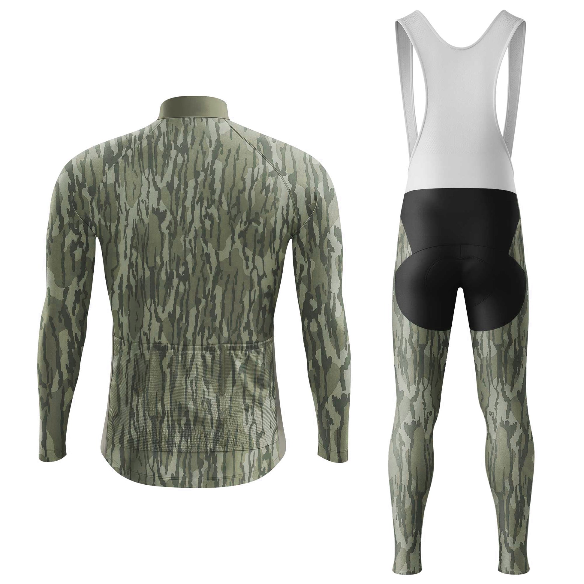 Green Camo Men's Cycling Jersey Set, Road Bike Cycling Kit for Men, Biking Outfit, Bicycle Suit, Team Racing Uniform
