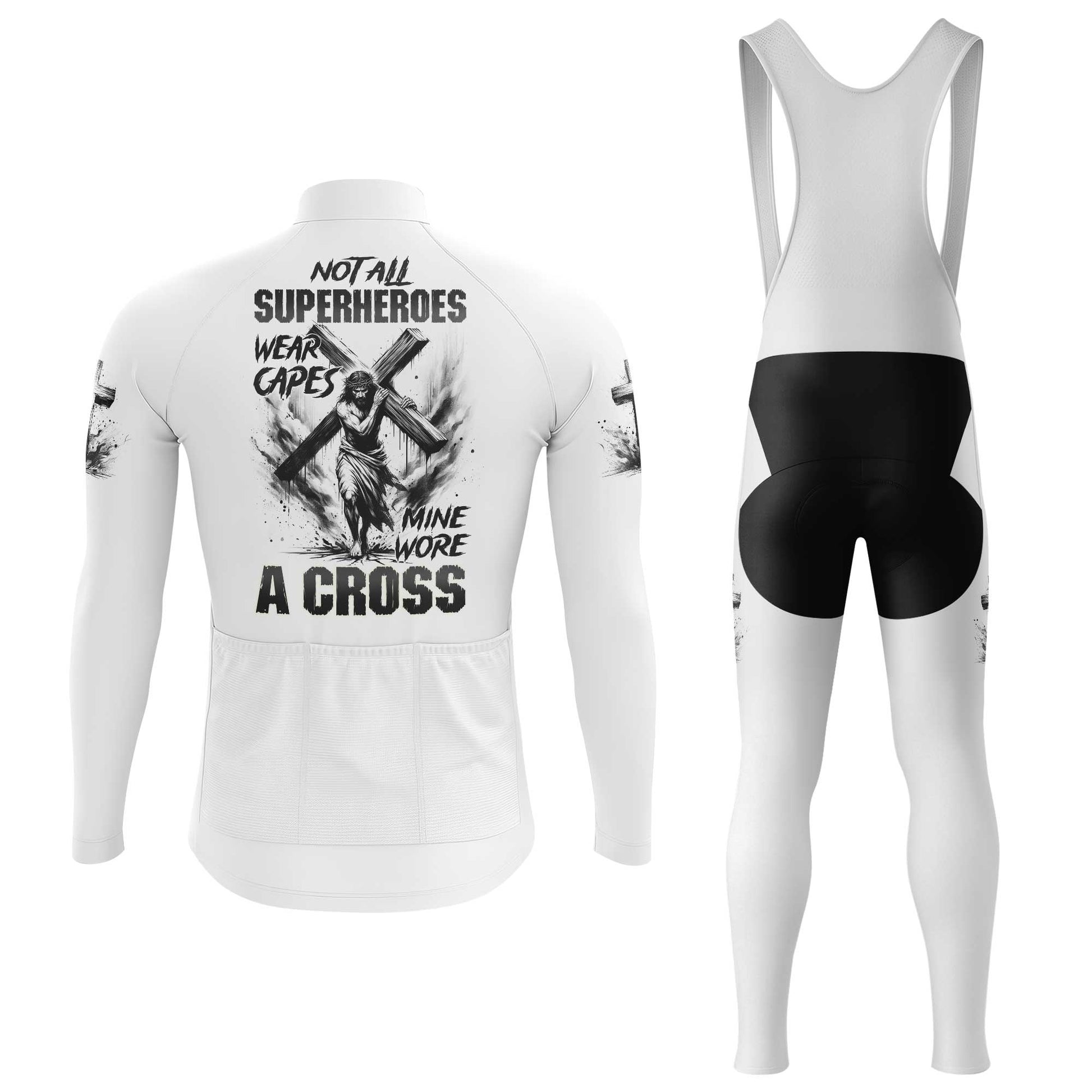 Jesus Cross Men's Cycling Jersey Set, Road Bike Cycling Kit for Men, Biking Outfit, Bicycle Suit, Team Racing Uniform