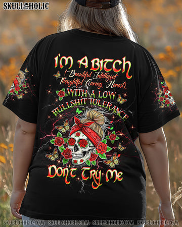 I'M A B DON'T TRY ME MESSY BUN ALL OVER PRINT  - TLTW2503252