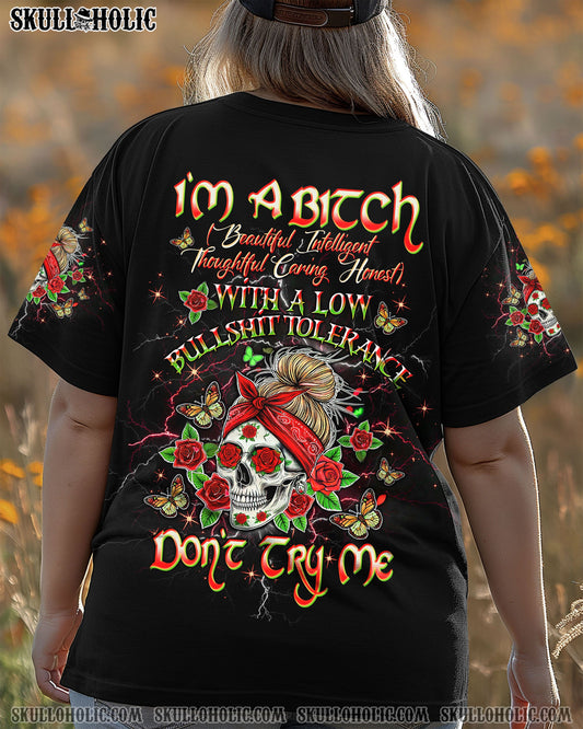 I'M A B DON'T TRY ME MESSY BUN ALL OVER PRINT  - TLTW2503252