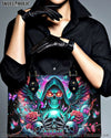 REAPER SKULL WINGS LEATHER HANDBAG - TLNZ1806245