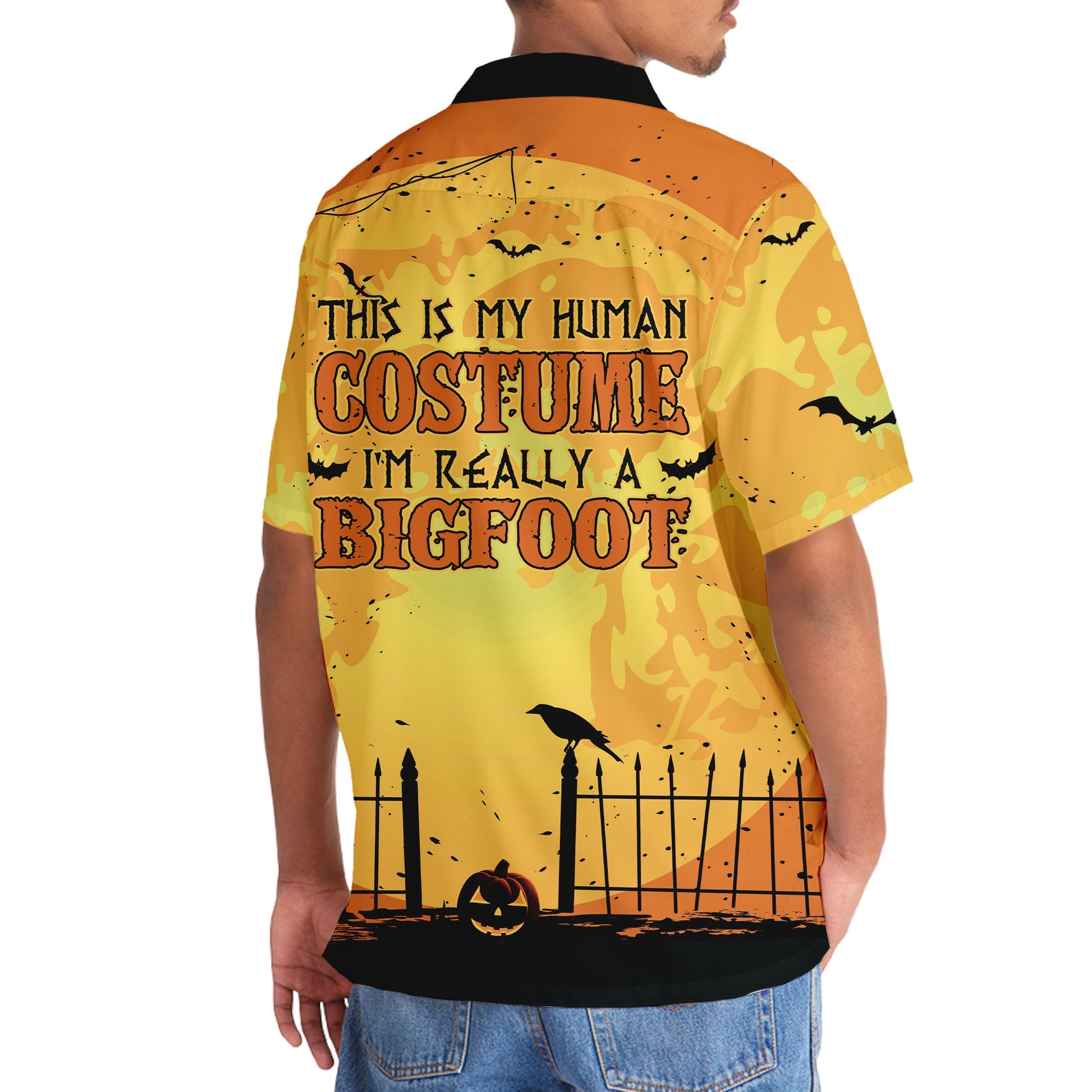 This Is My Human Costume Bigfoot Halloween Hawaiian Shirt