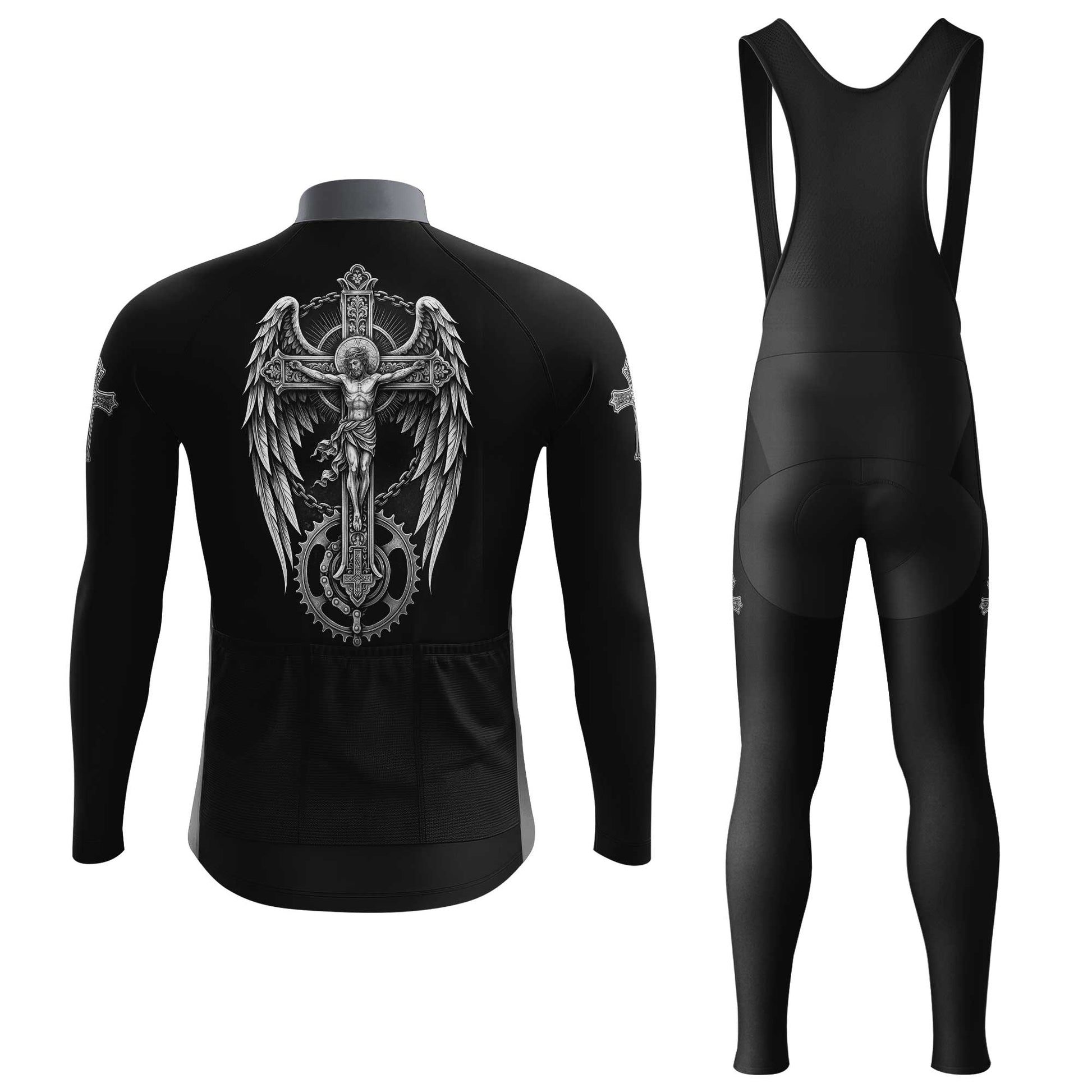 A Man Believe In Jesus Men's Cycling Jersey Set, Road Bike Cycling Kit for Men, Biking Outfit, Bicycle Suit, Team Racing Uniform