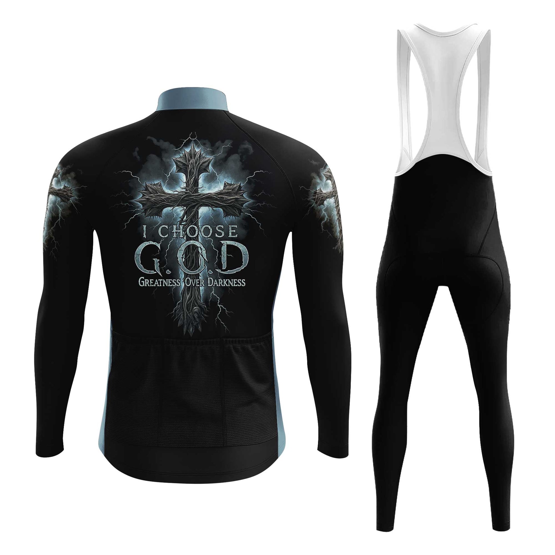 I Choose God Men's Cycling Jersey Set, Road Bike Cycling Kit for Men, Biking Outfit, Bicycle Suit, Team Racing Uniform