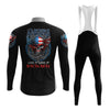 America Skull Men's Cycling Jersey Set, Road Bike Cycling Kit for Men, Biking Outfit, Bicycle Suit, Team Racing Uniform