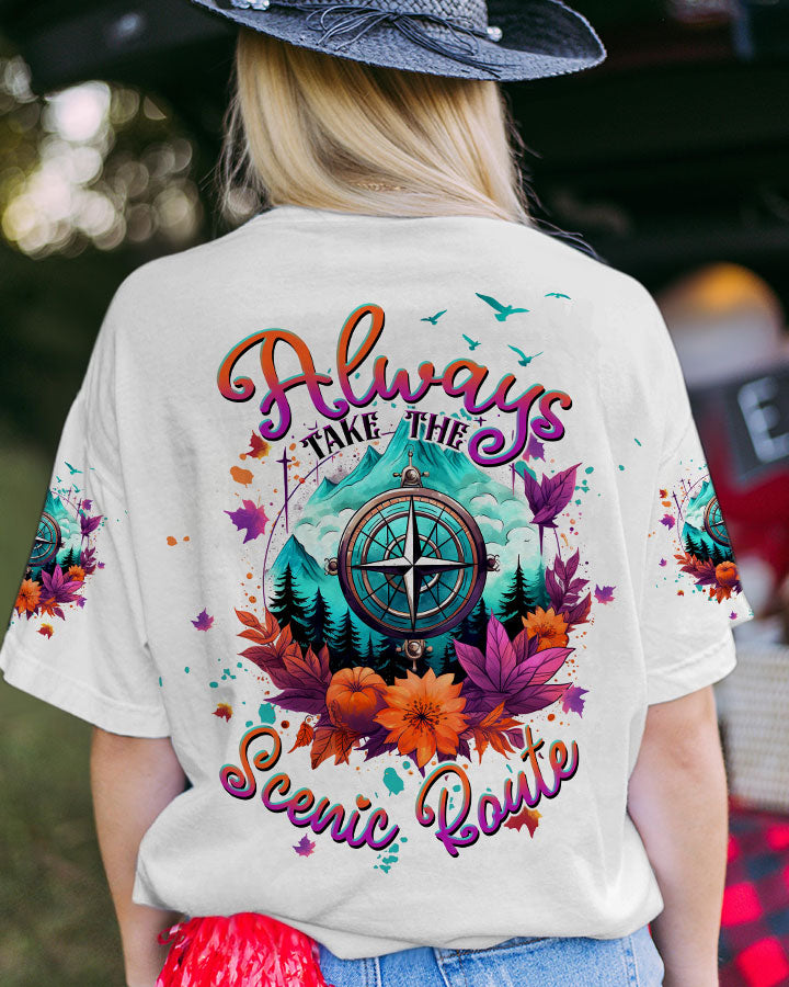 ALWAYS TAKE THE SCENIC ROUTE COMPASS ALL OVER PRINT - TLTW2507234