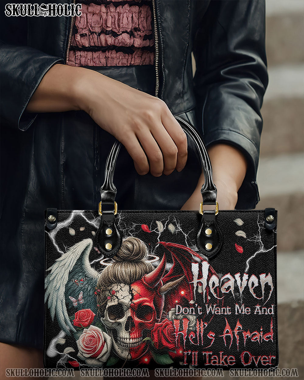 HEAVEN DON'T WANT ME LEATHER HANDBAG - TYTD2407241