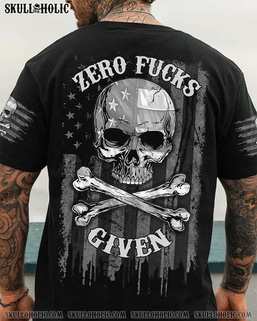 ZERO F GIVEN BONES SKULL B&W FLAG ALL OVER PRINT - TLNZ2304243