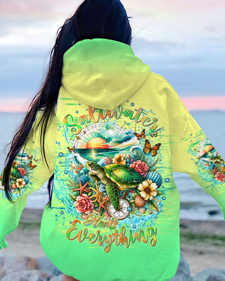 SALTWATER HEALS EVERYTHING COMPASS TURTLE ALL OVER PRINT - TLTW0612234