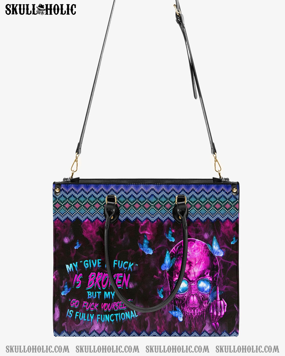 MY GIVE A F IS BROKEN LEATHER HANDBAG - YHHN2603243