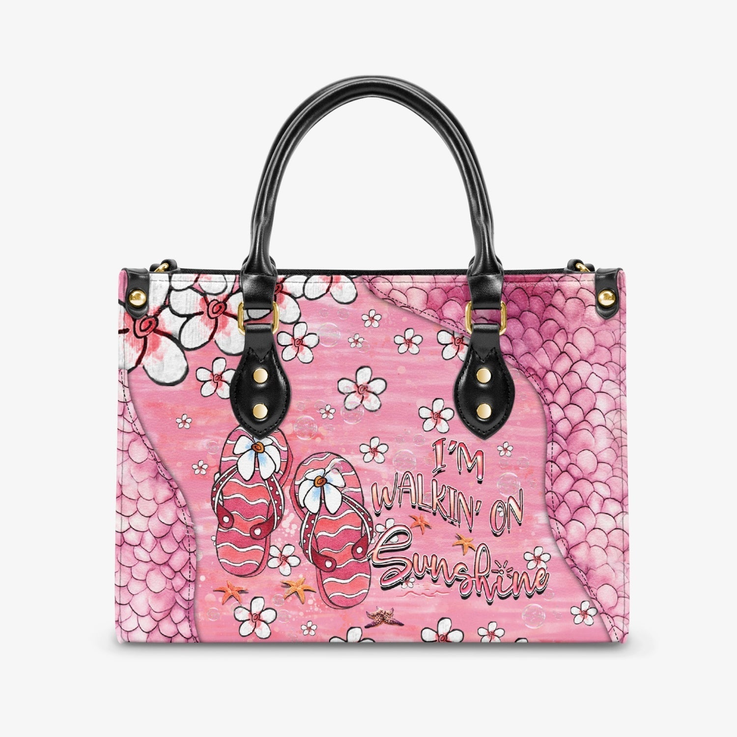 Bigcrowns I'M WALKIN' ON SUNSHINE FLIP FLOPS LEATHER HANDBAG N2803244