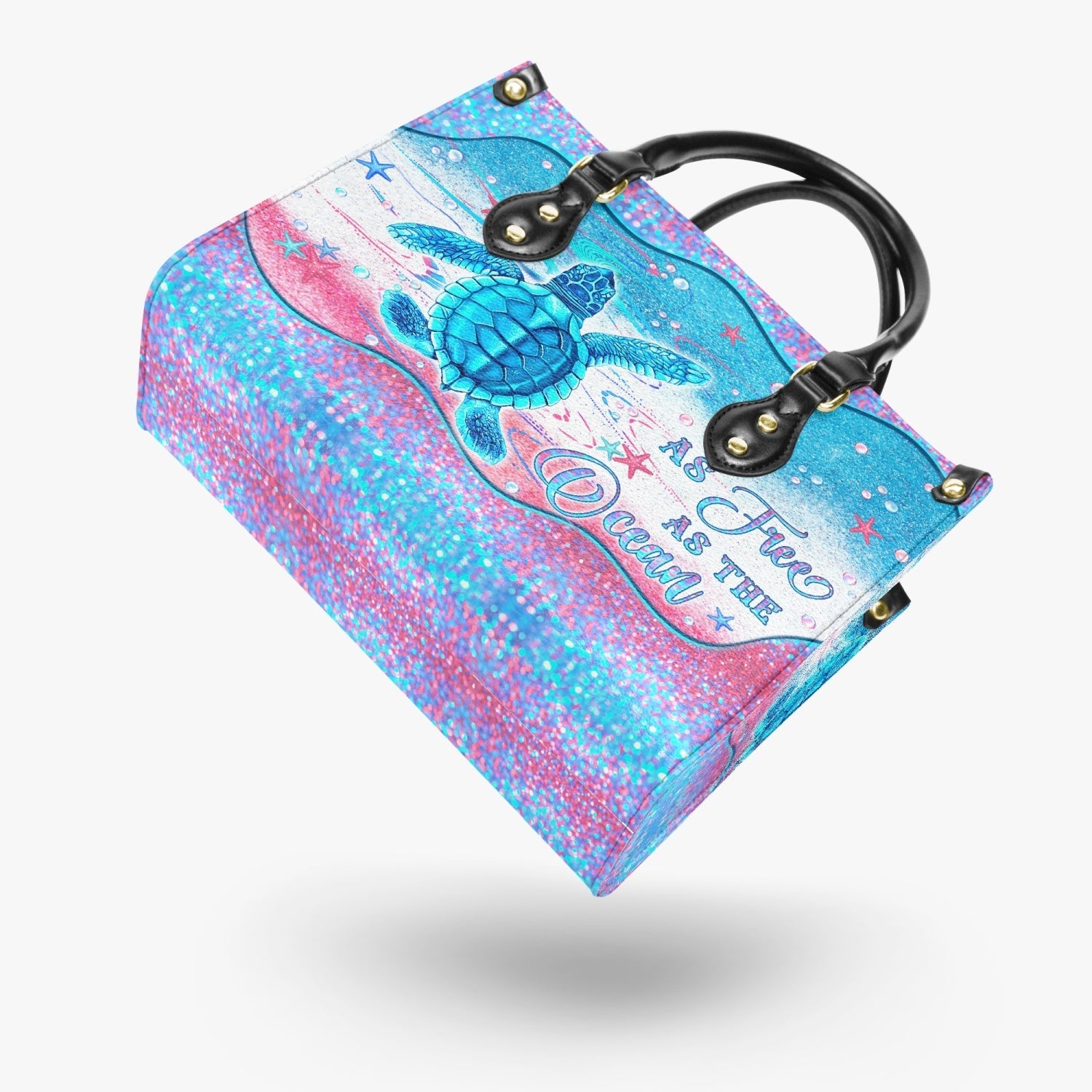 Bigcrowns AS FREE AS THE OCEAN TURTLE LEATHER HANDBAG N2803244