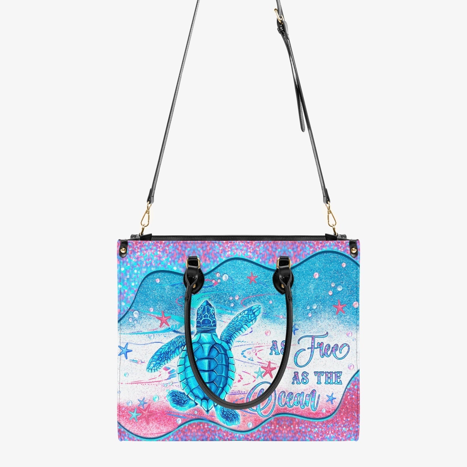 Bigcrowns AS FREE AS THE OCEAN TURTLE LEATHER HANDBAG N2803244