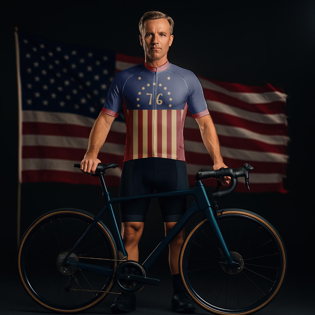 American Flag Cycling Jersey for Men