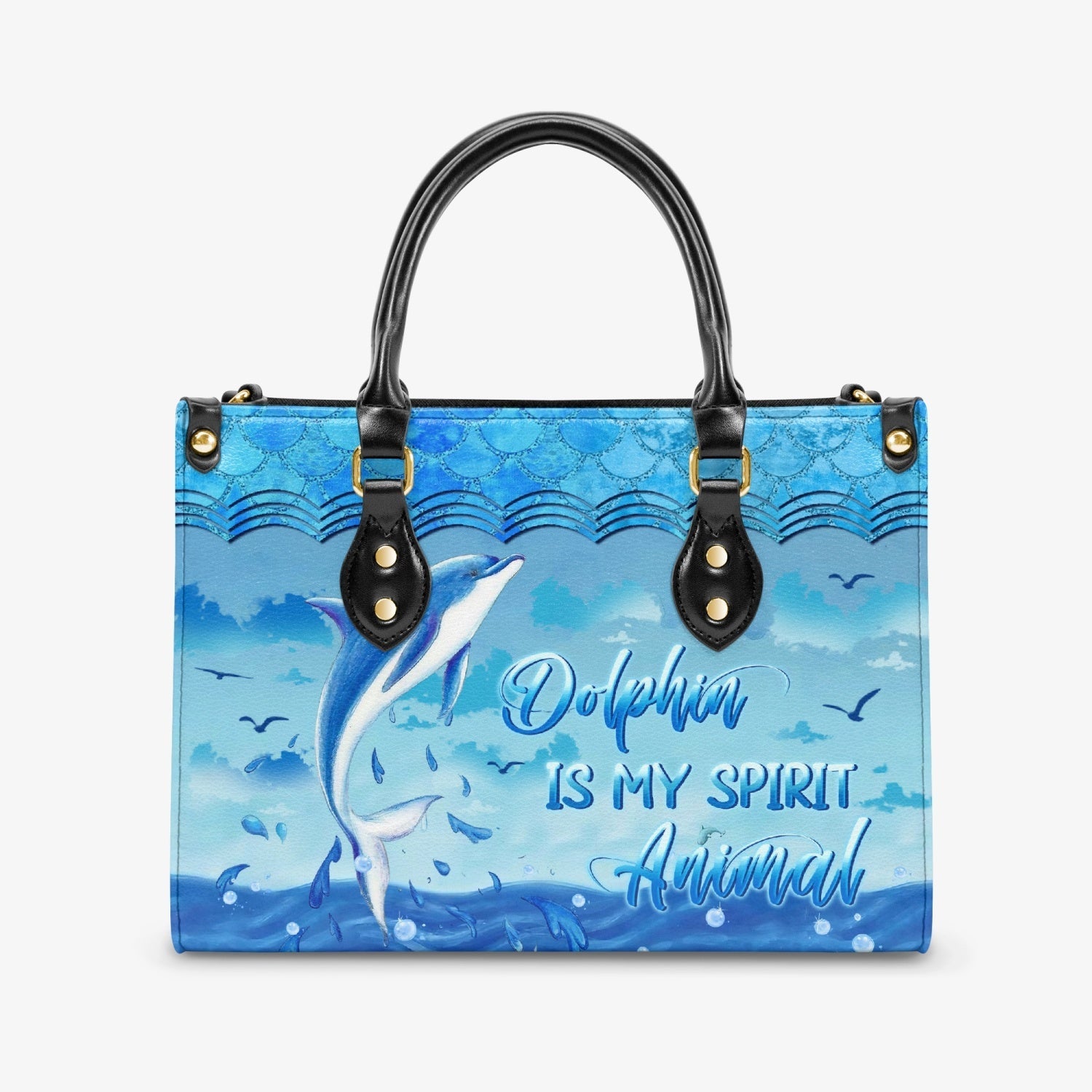 Bigcrowns DOLPHIN IS MY SPIRIT ANIMAL LEATHER HANDBAG N2803242