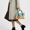Bigcrowns SANDY TOES SUNKISSED NOSE TURTLE HIBISCUS LEATHER HANDBAG W3003242