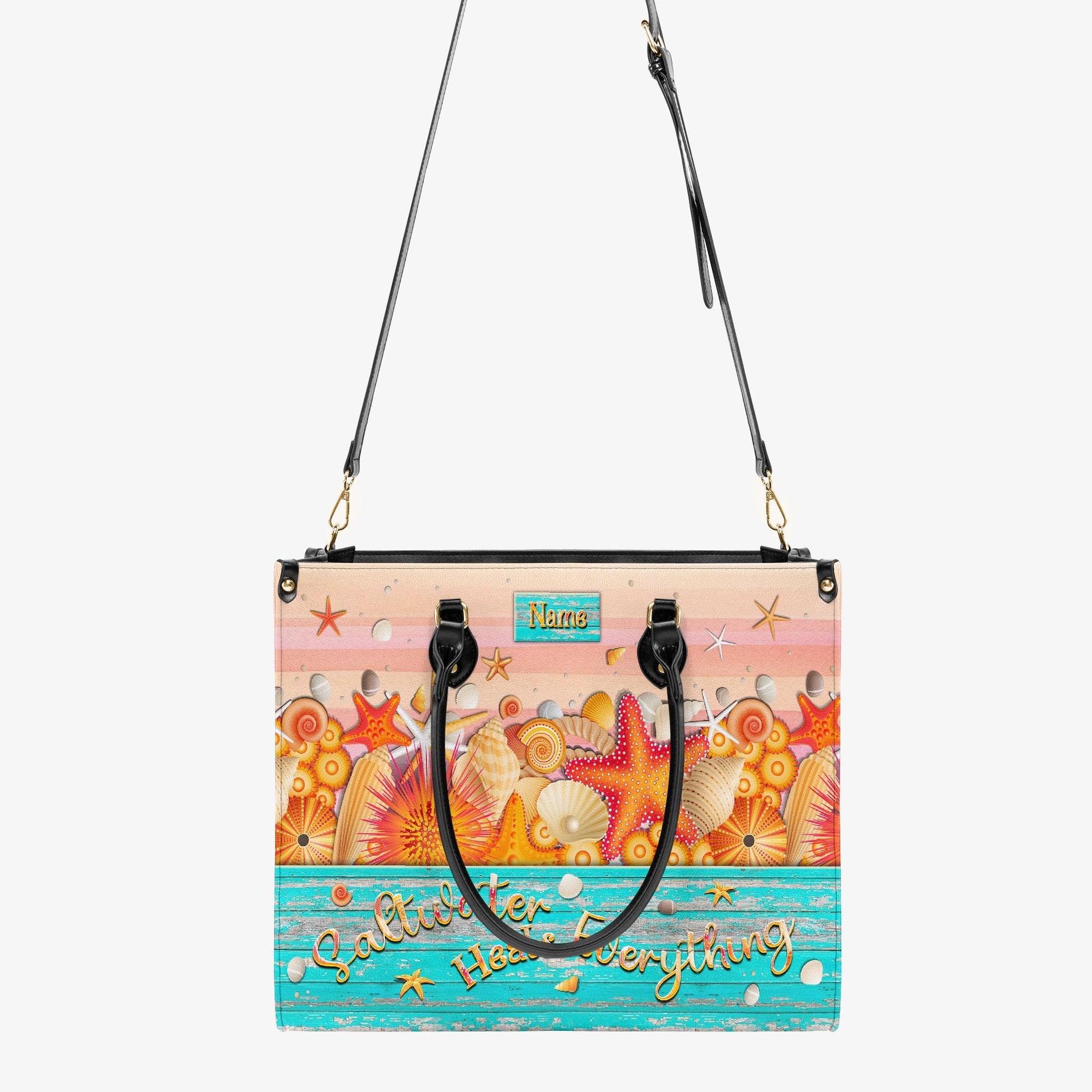 Bigcrowns SALTWATER HEALS EVERYTHING LEATHER HANDBAG YHKD2503242