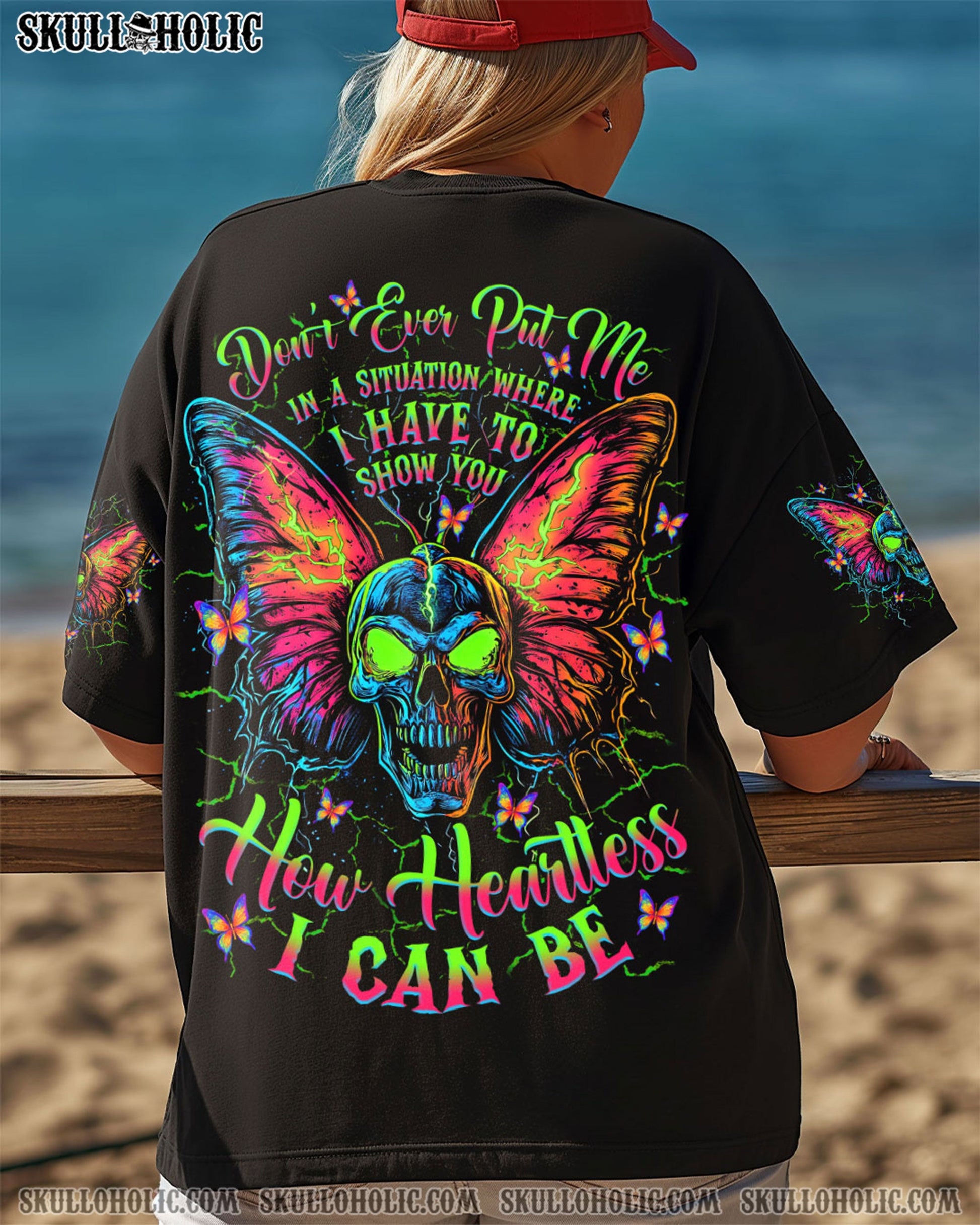 HOW HEARTLESS I CAN BE SKULL BUTTERFLY ALL OVER PRINT - TLNZ2404254