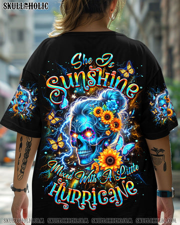 SHE IS SUNSHINE SKULL SUNFLOWER ALL OVER PRINT - YHDU0204252