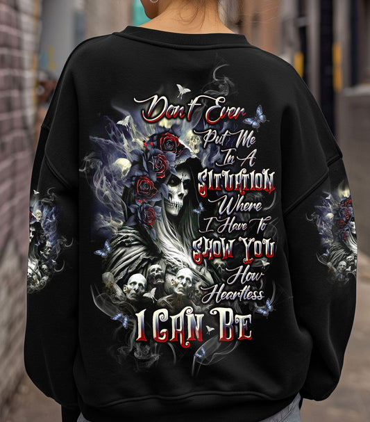 HOW HEARTLESS I CAN BE SKULL LADY ALL OVER PRINT - TLTW0303251
